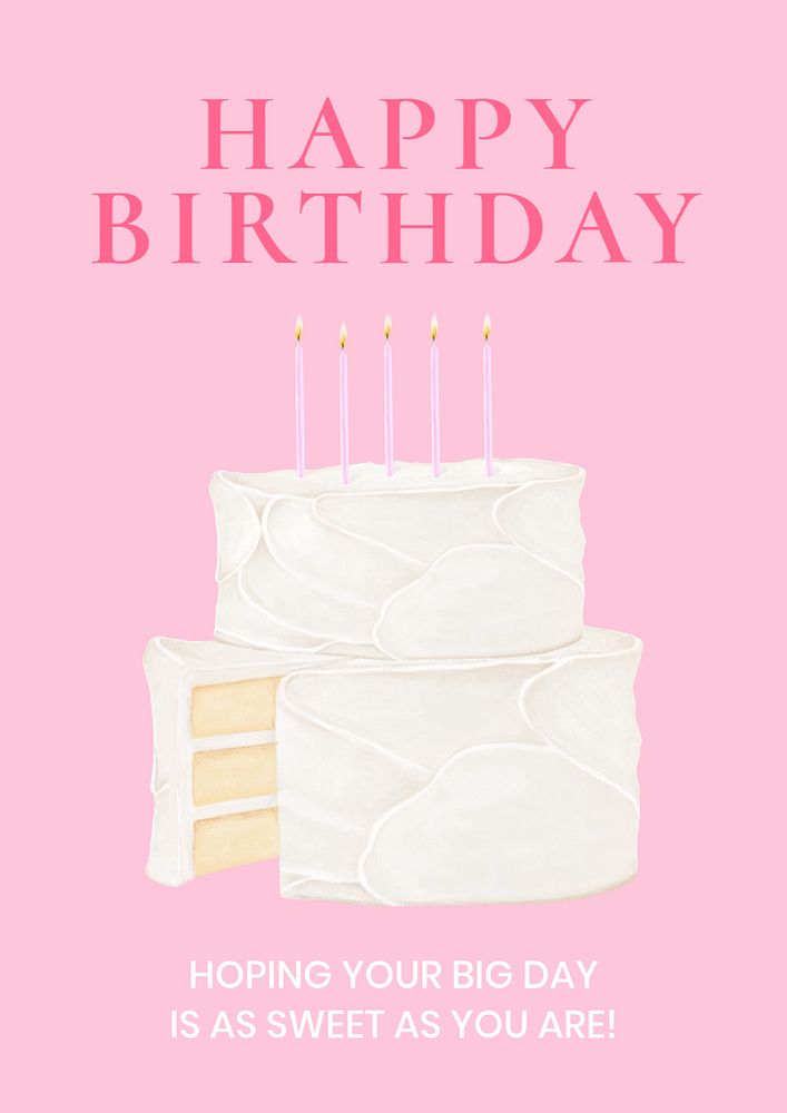 Happy birthday editable poster template, greeting quote