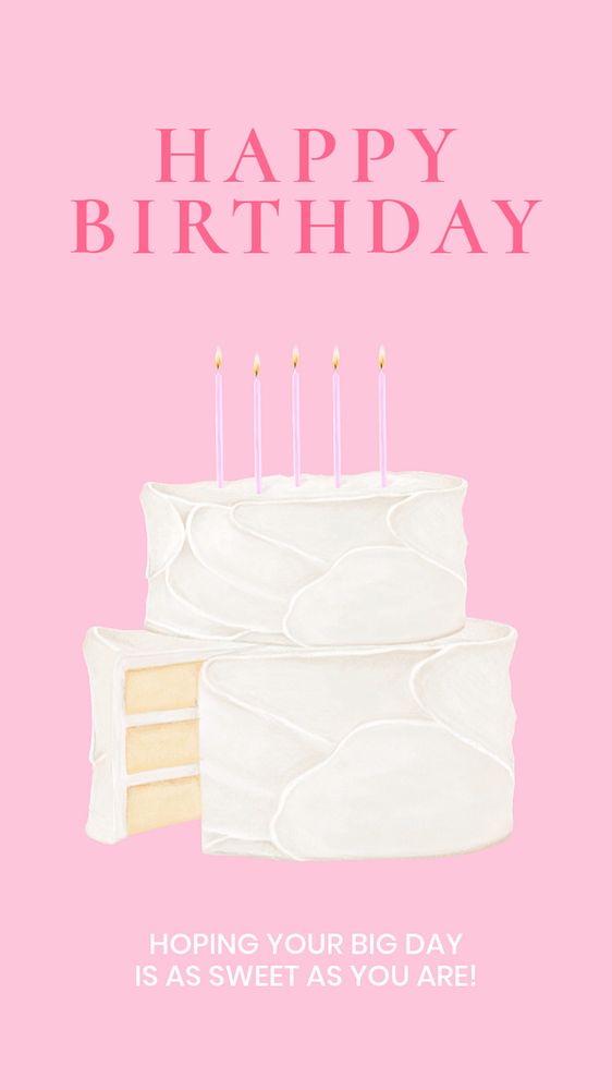 Happy birthday Instagram story template, greeting quote