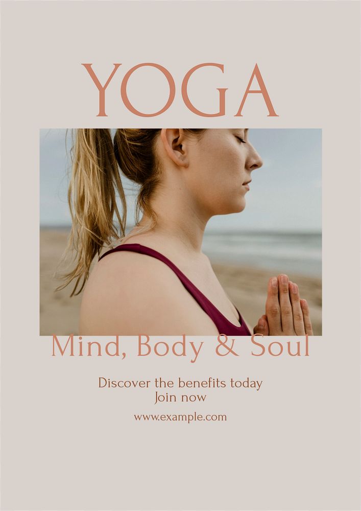 Yoga class  poster template, editable design