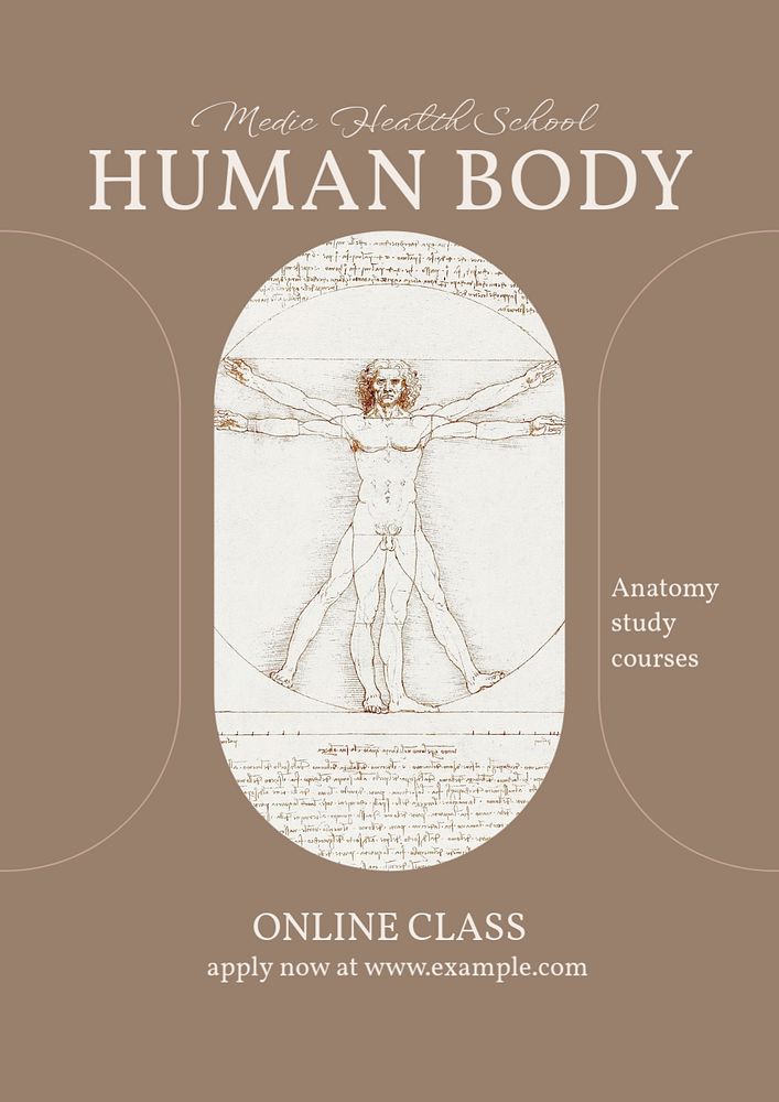 Anatomy class  poster template, editable design