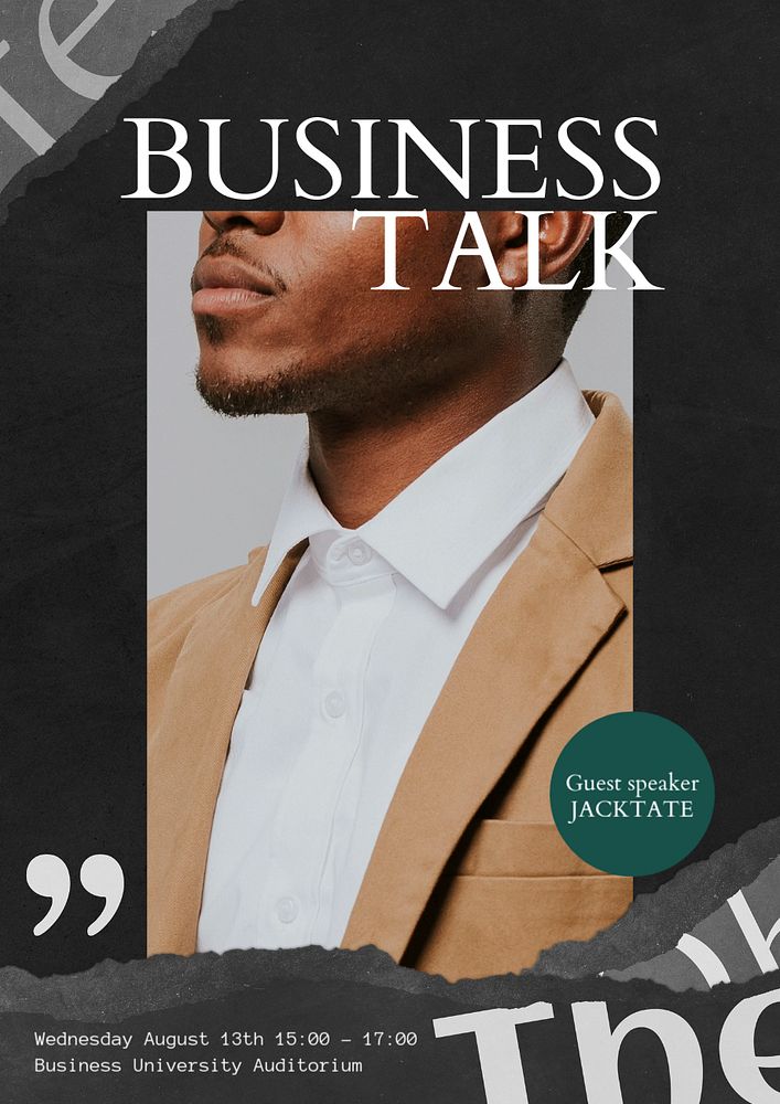 Business talk seminar  poster template, editable design