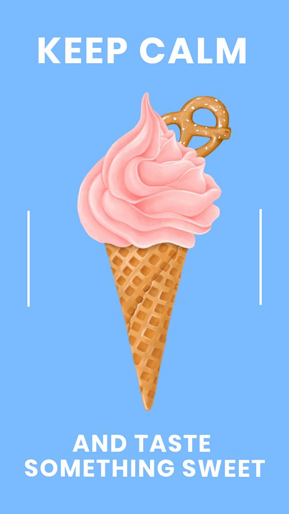 Soft serve mobile wallpaper template, ice-cream background