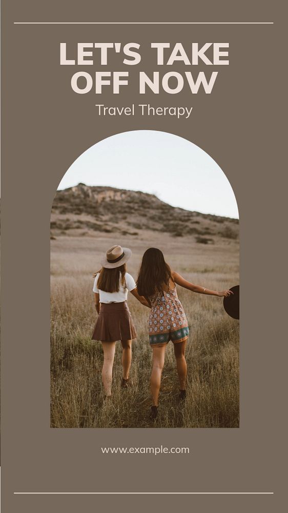 Travel therapy   Instagram story template, editable design for social media