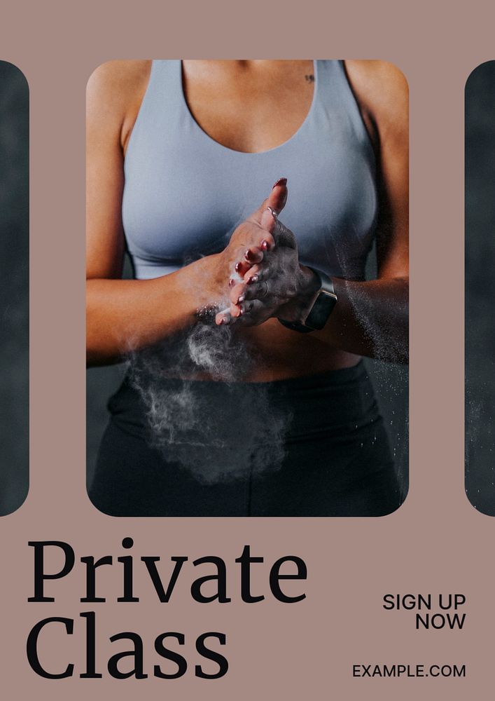 Fitness private class, editable poster template