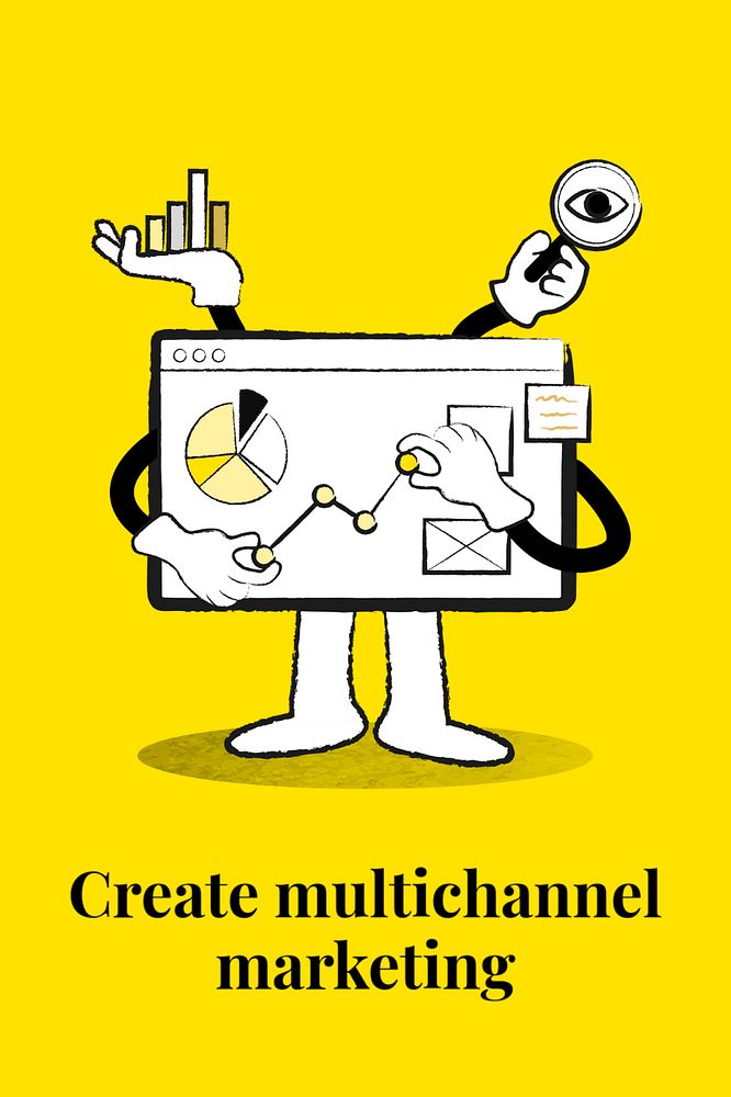 Multichannel marketing Pinterest pin template,  editable design