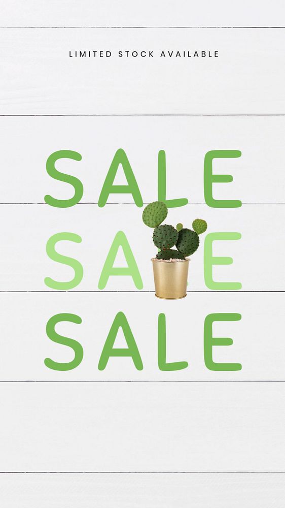 Houseplant shop Facebook story template, editable sale design