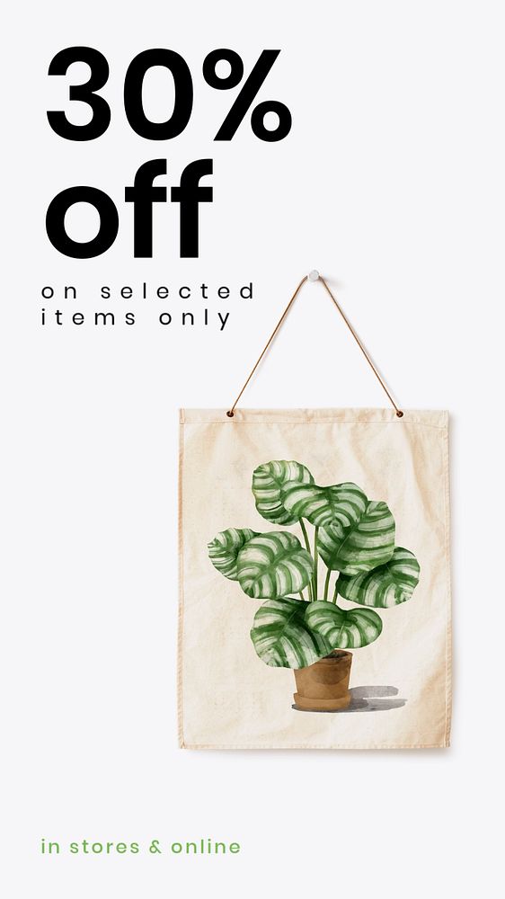 Plant shop Facebook story template, editable sale design