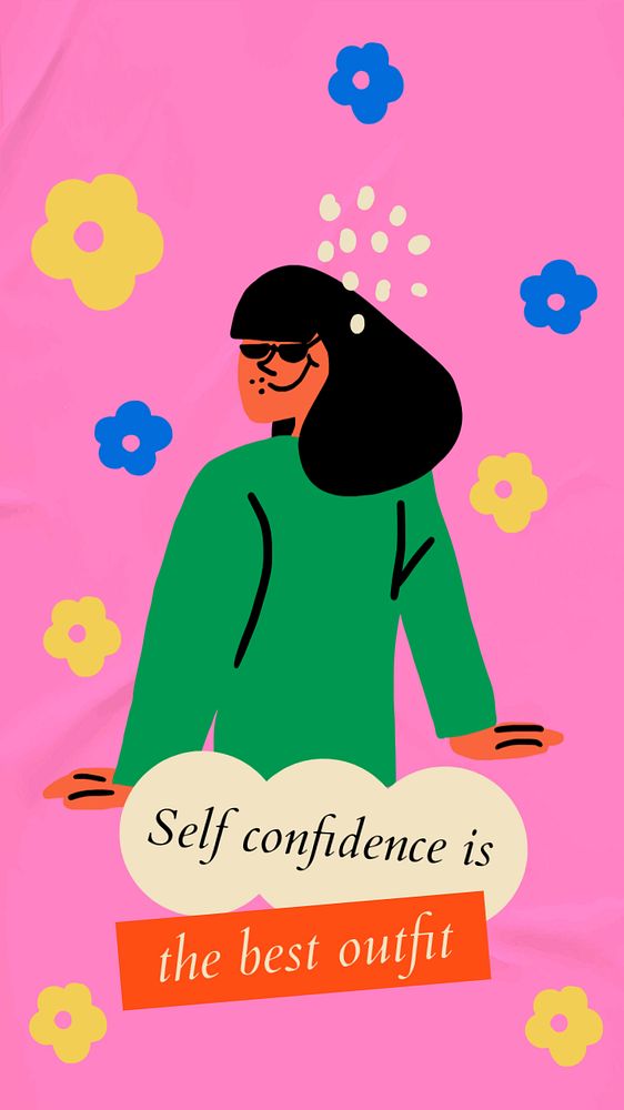 Self confidence Instagram story template, editable design