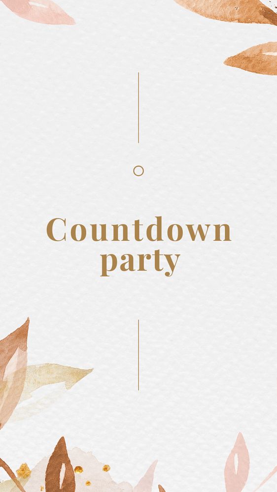 Countdown party Facebook story template,  editable design