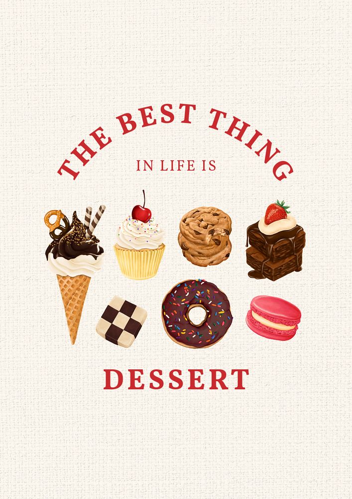 Dessert aesthetic editable poster template