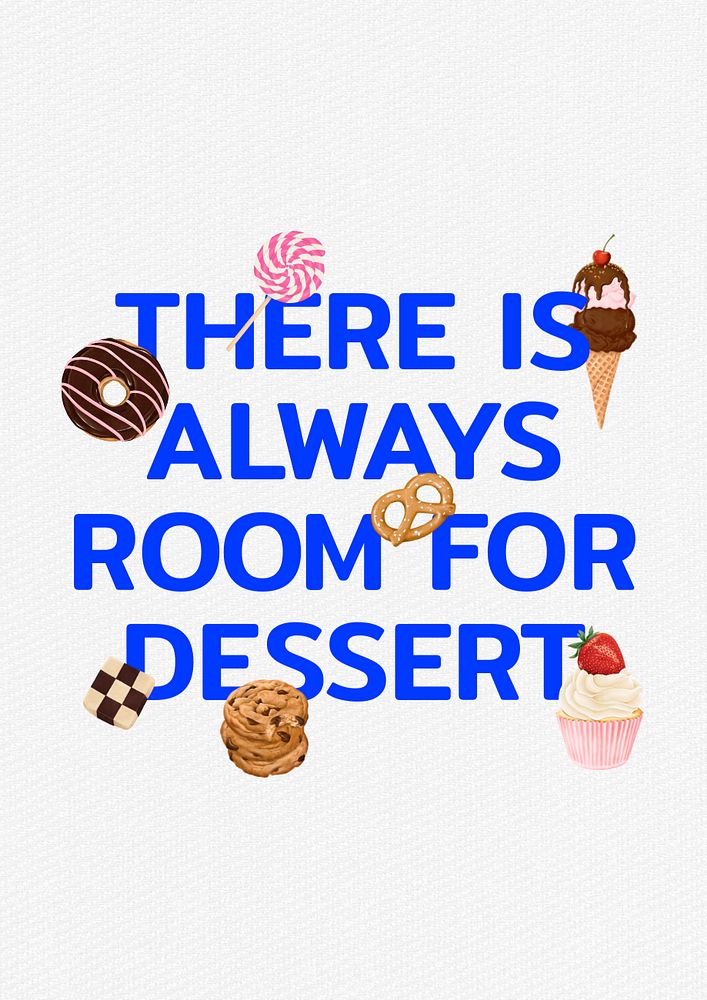 Dessert quote editable poster template