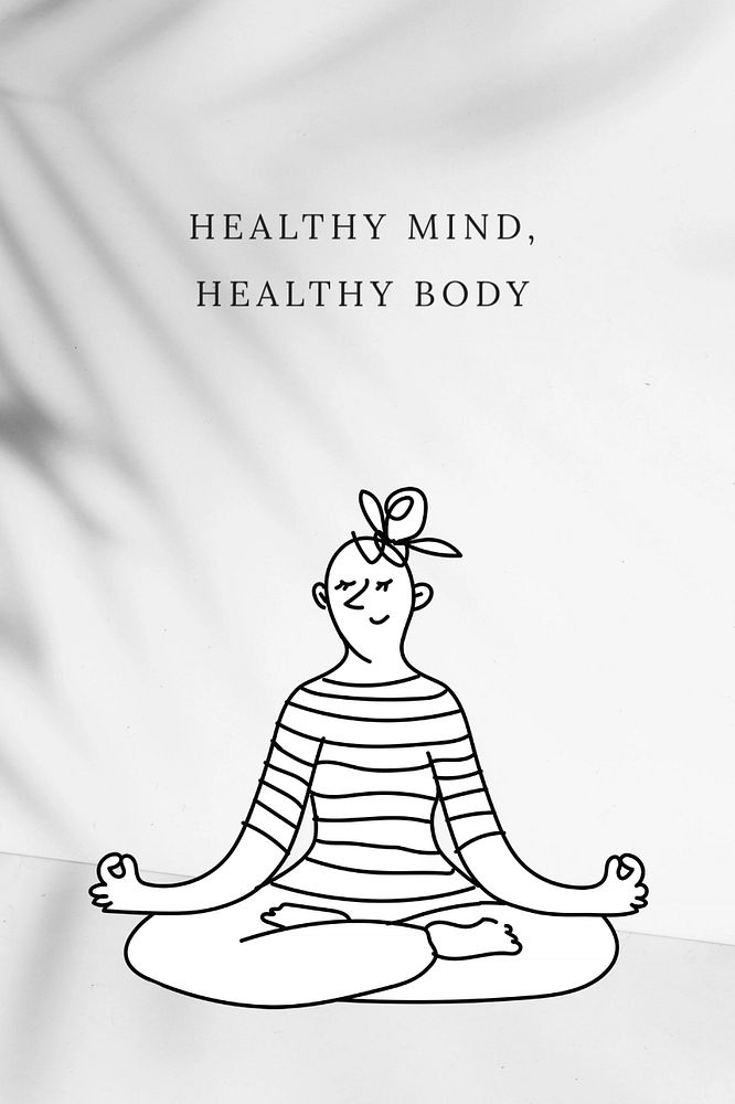 Meditation Pinterest post template, editable motivational design