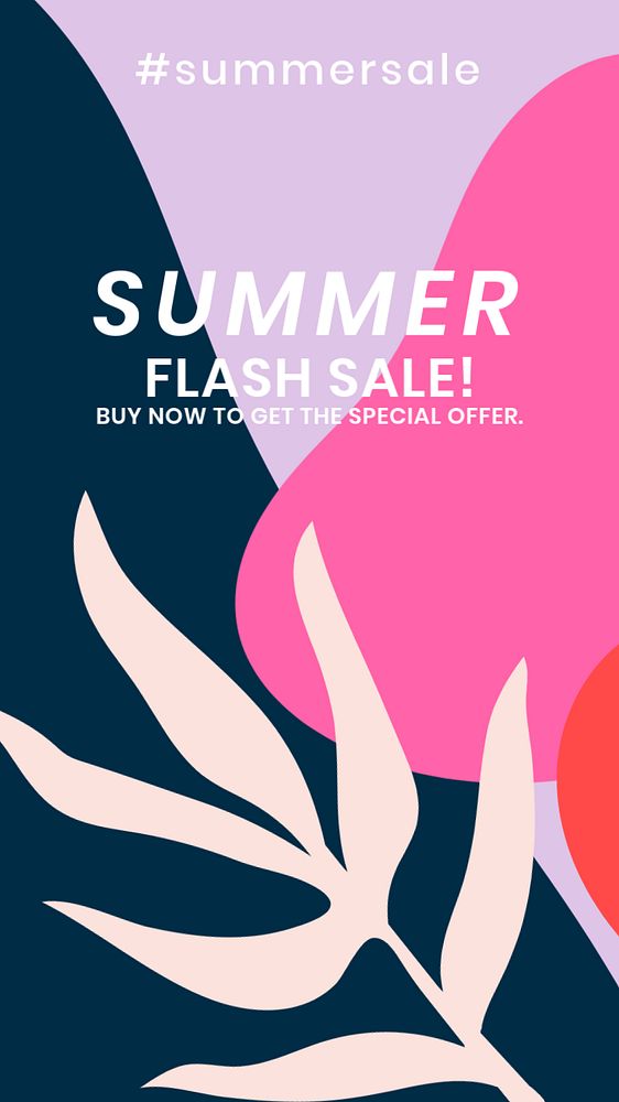 Summer sale Facebook story template, editable modern Memphis design