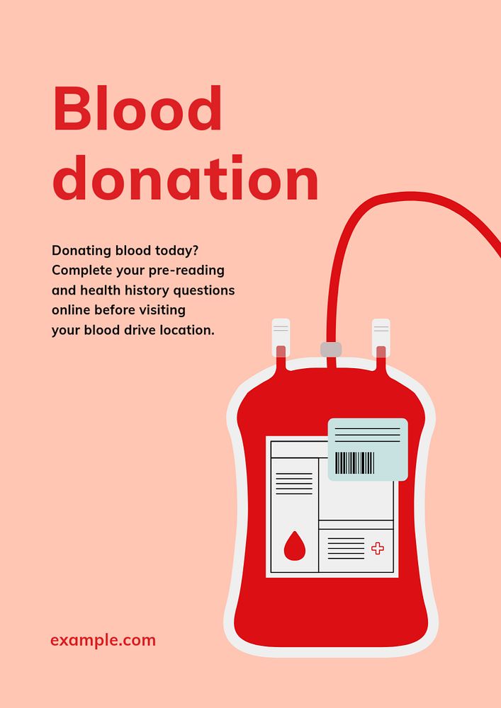 Blood donation campaign poster template, editable healthcare design