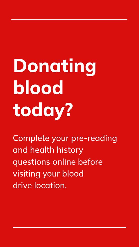 Blood drive Facebook story template, editable healthcare design