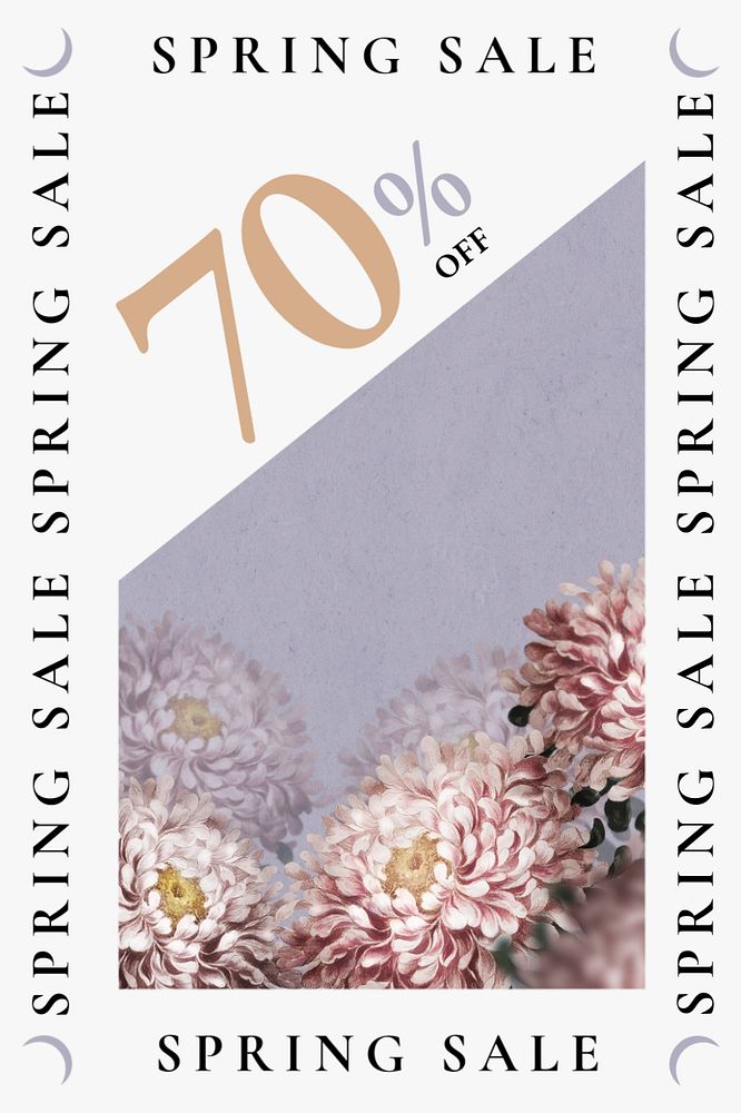 Spring sale Pinterest pin template, editable floral design