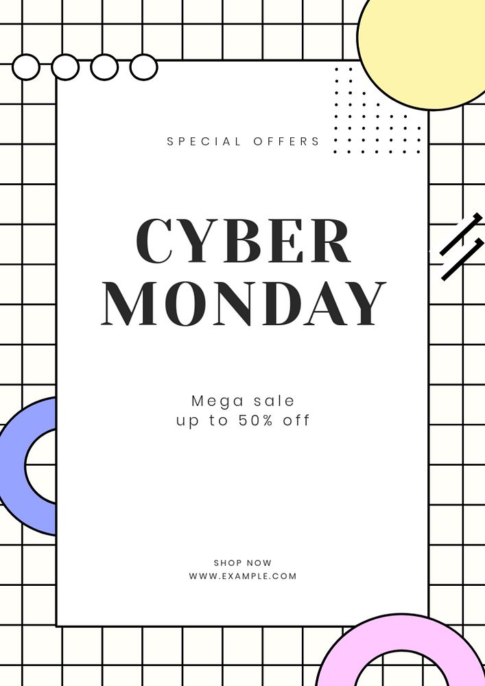 Cyber Monday editable poster template