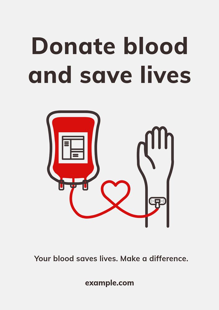 Donation save lives poster template, editable healthcare design