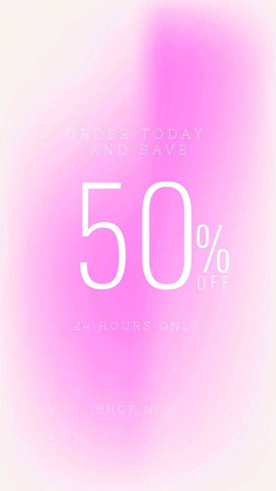 50% off Facebook story template, editable gradient design