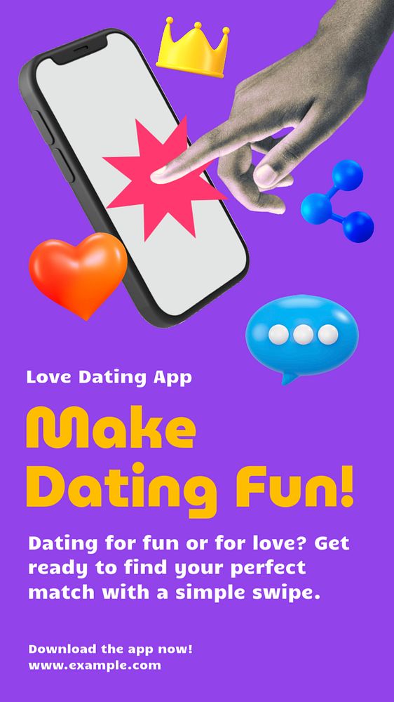 Dating app Instagram story template, editable business design