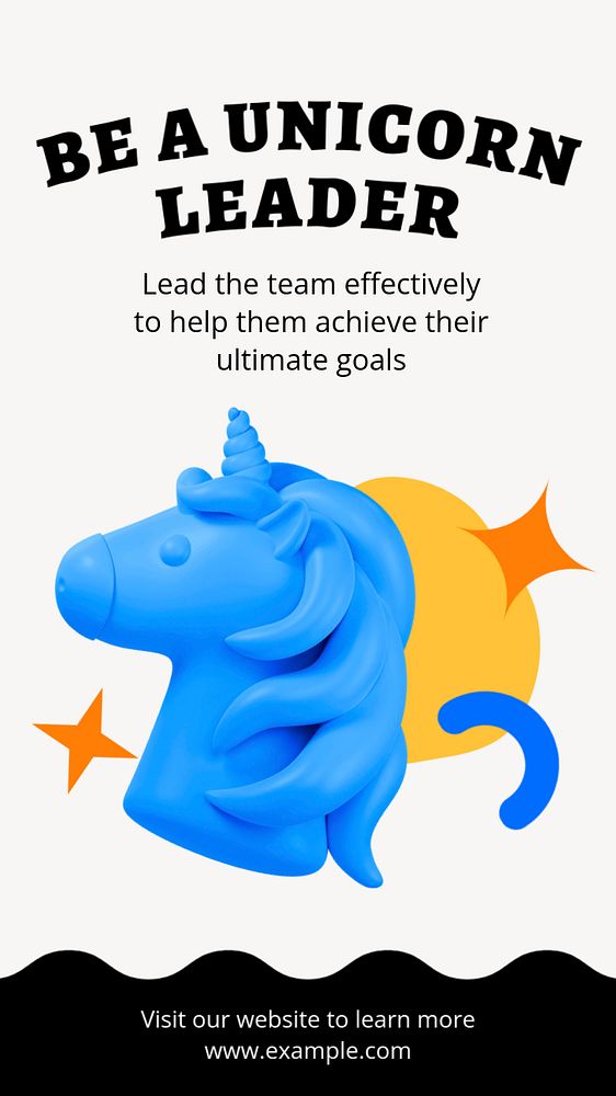 Unicorn leader Facebook story template, editable business design