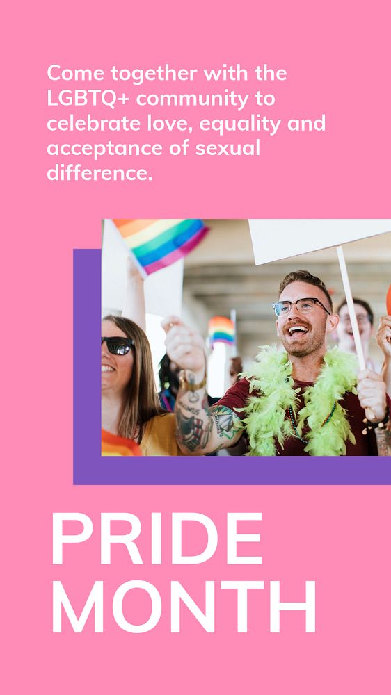 Pride month blog banner template, LGBTQ community ally