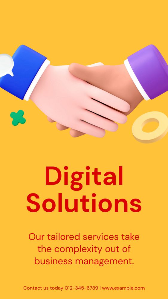 Digital solutions Facebook story template, editable business design