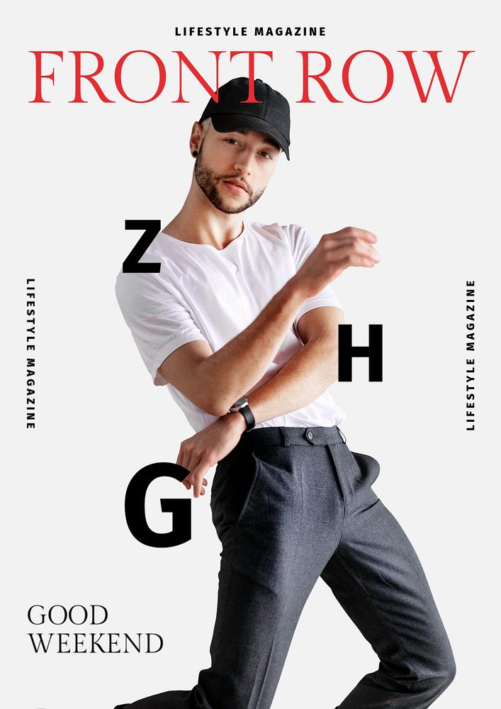 Men's fashion editable poster template, lifestyle magazine