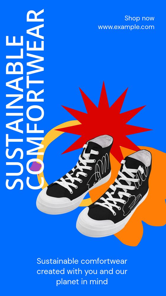 Sustainable comfortwear Instagram story template, editable business design