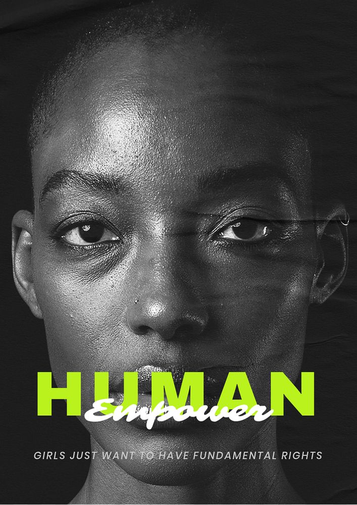 Empower humans poster template, editable design