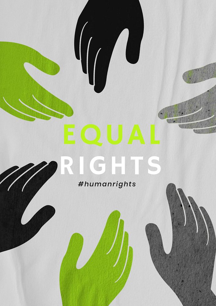 Equal rights poster template, editable design