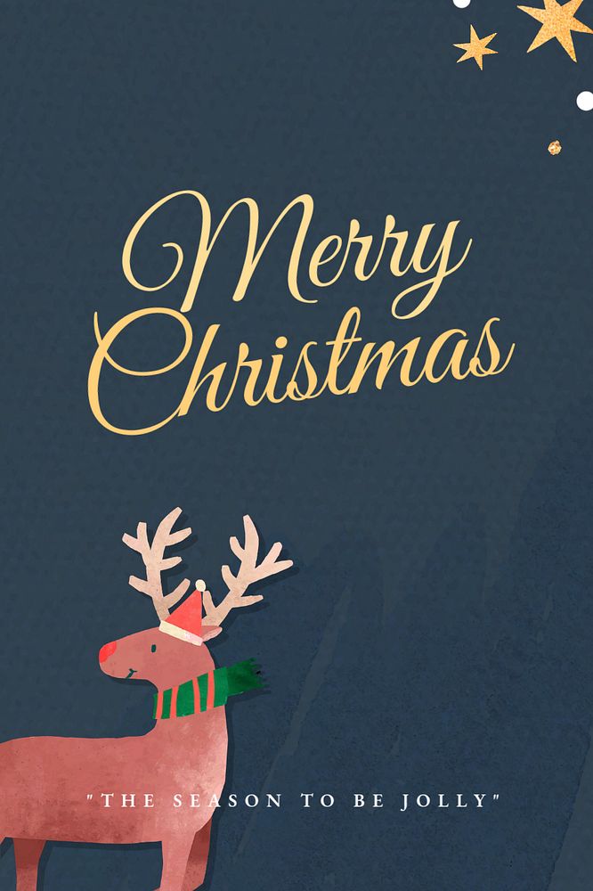 Merry Christmas Pinterest pin template, editable design