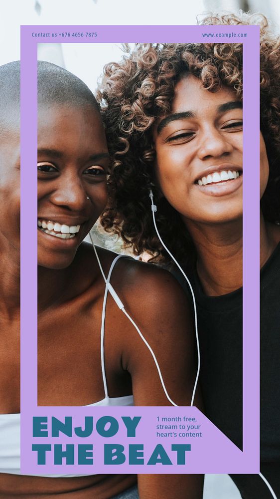 Enjoy the beats  Instagram story template, editable design for social media