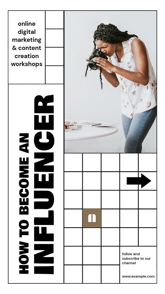 Influencer guide  Instagram story template, editable design for social media