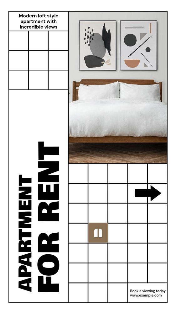 Apartment for rent  Instagram story template, editable design for social media