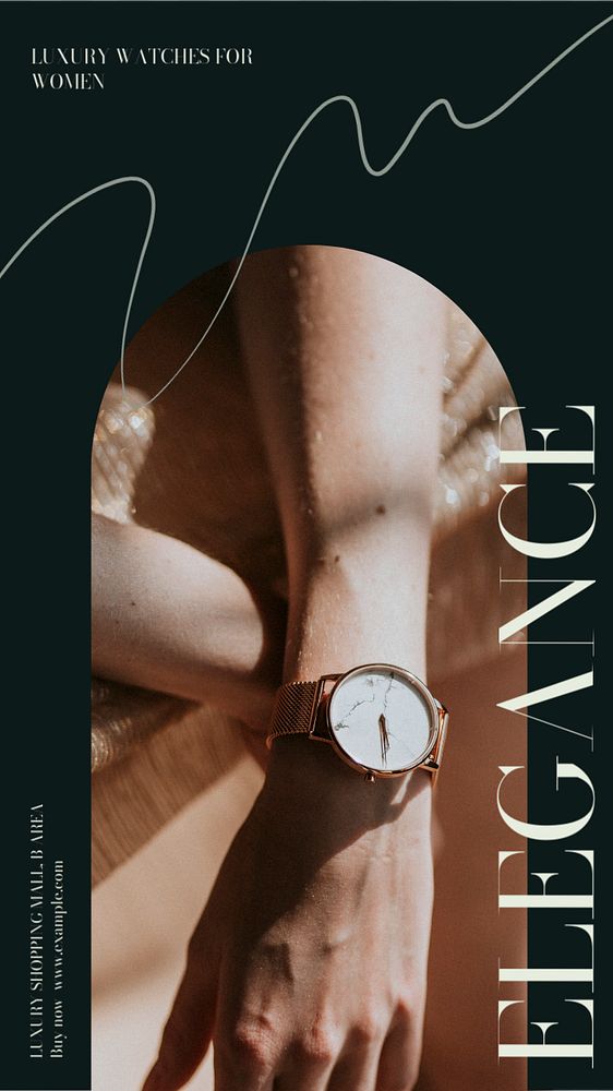 Luxury watch fashion Instagram story  template, editable design