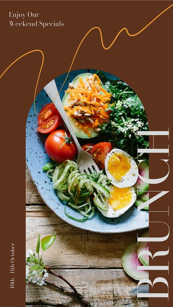 Brunch specials Instagram story template, editable design