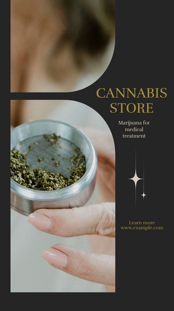 Cannabis store Instagram story template, editable design