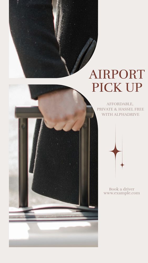 Airport pick up Instagram story template, editable design