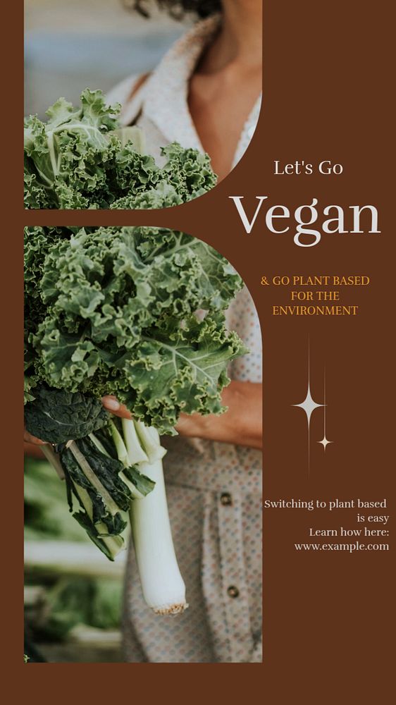 Go vegan Instagram story template, editable design