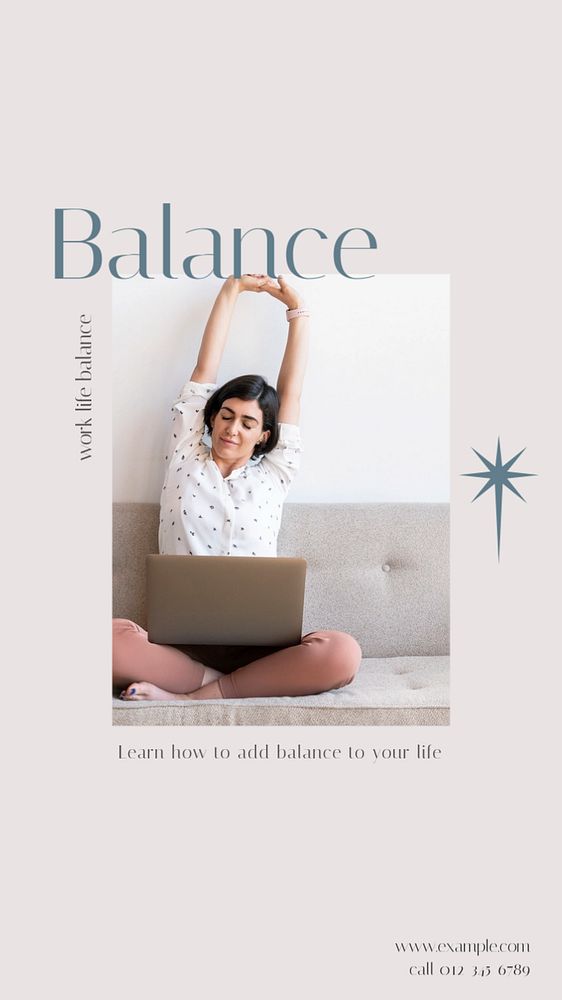 Work life balance Instagram story template, editable design