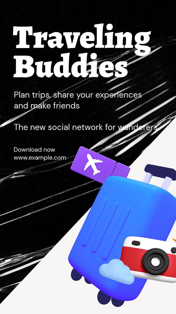 Travel app Instagram story template, editable business design