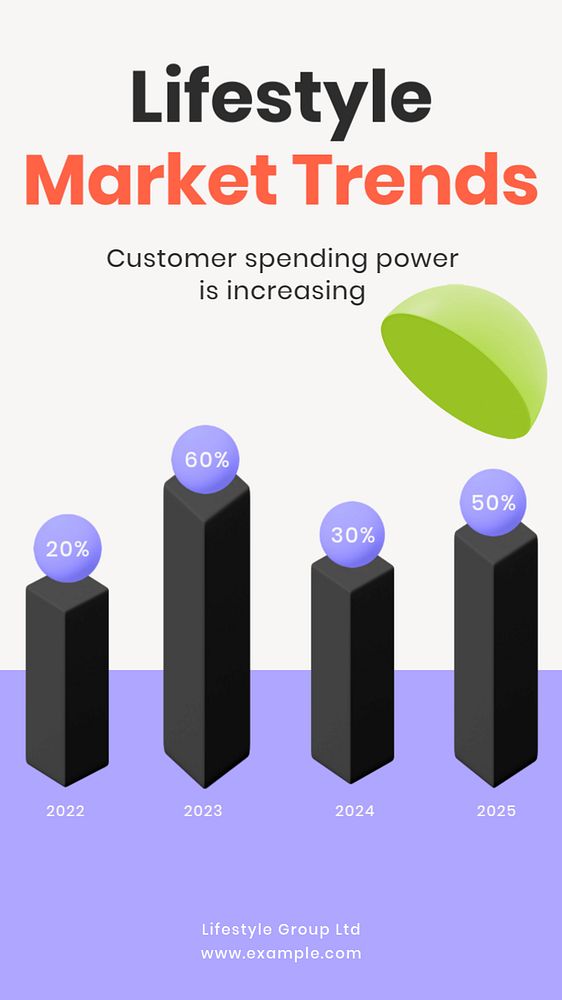 Marketing analytics Facebook story template, editable 3d design