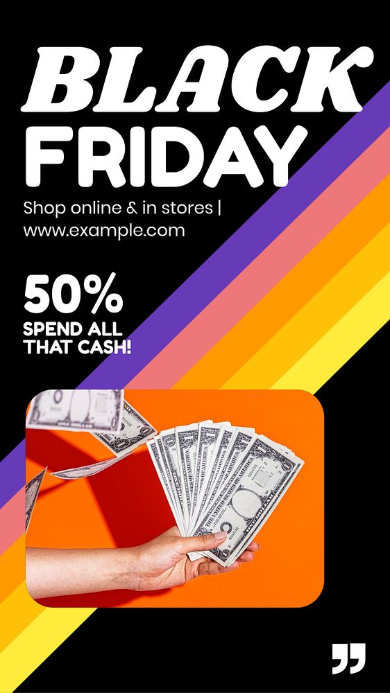 Black Friday Instagram story template, editable design for social media