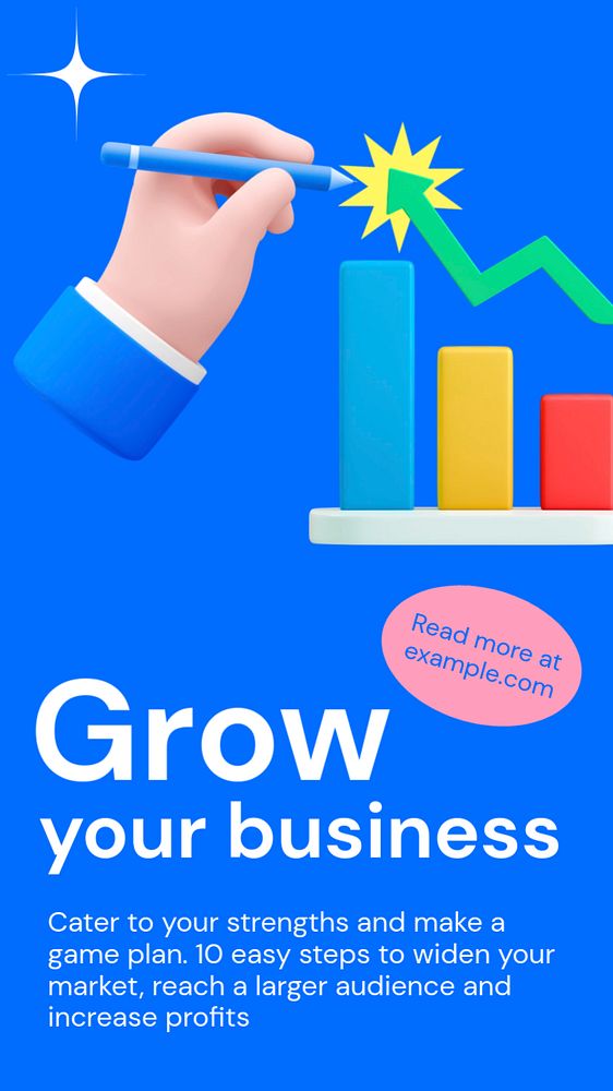 Business growth Pinterest pin template, editable business design