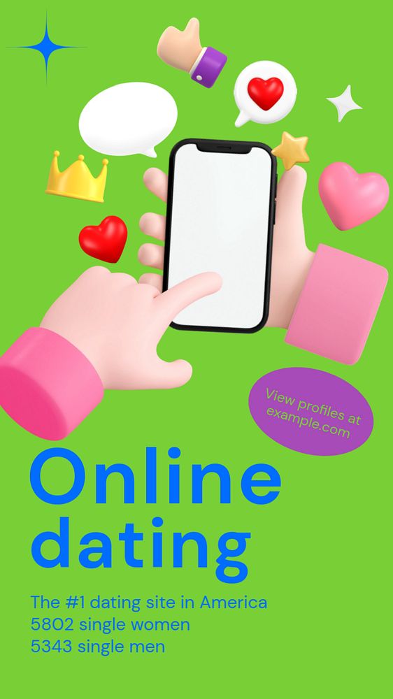 Online dating Pinterest pin template, editable business design