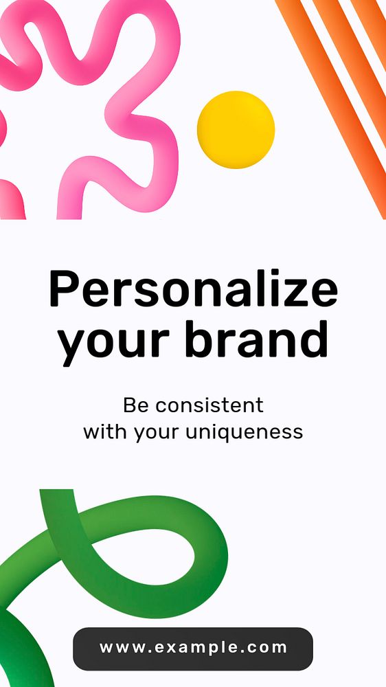 Brand personalization Instagram story template, editable 3D squiggle design