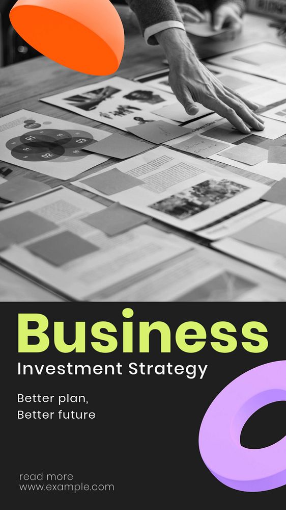 Business investment Facebook story template, editable 3d design