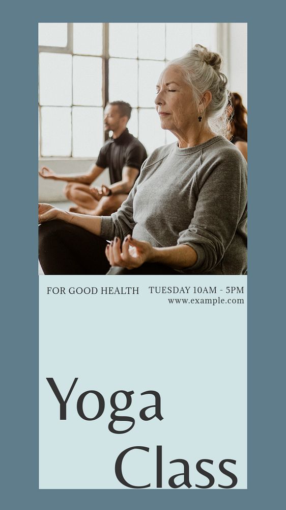 Yoga class advertisement Instagram story template, editable design