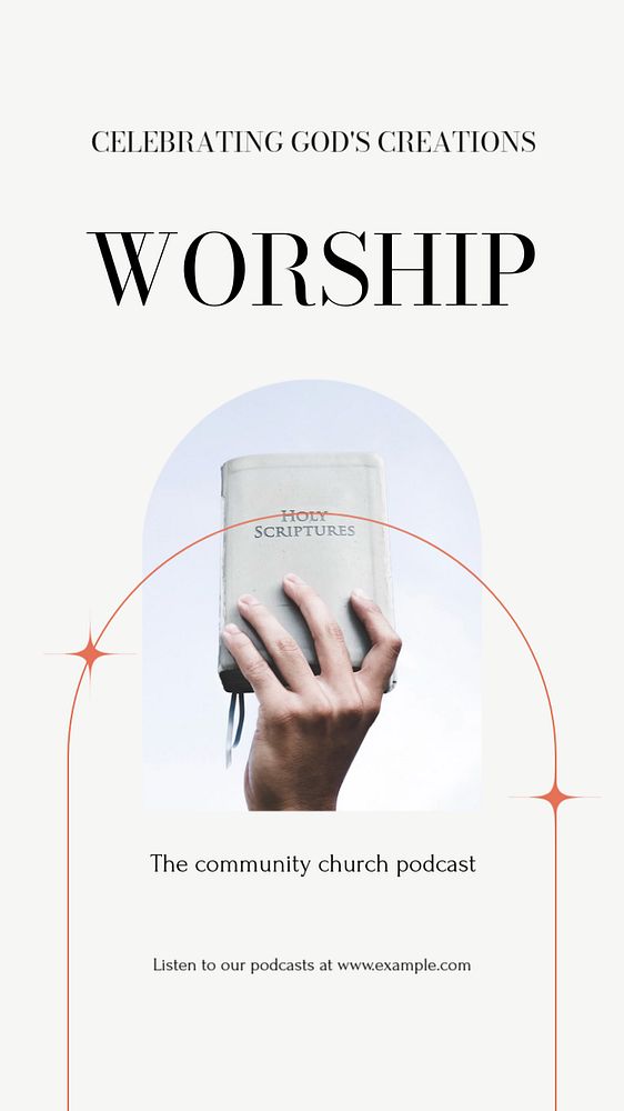 Worship god Instagram story template, editable design